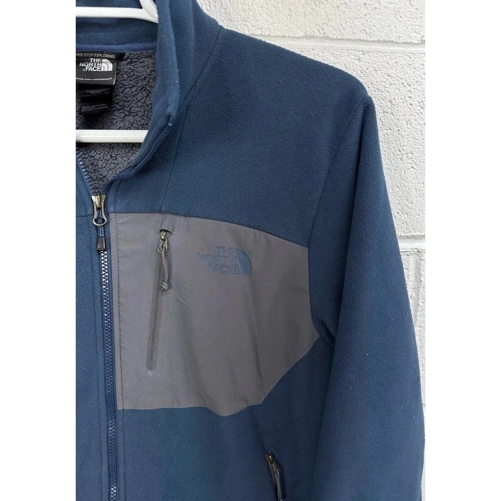 The North Face Men's Chimborazo Sherpa Fleece Lined Full Zip Jacket‎ Blue Medium